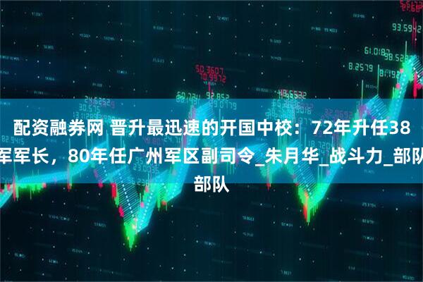 配资融券网 晋升最迅速的开国中校：72年升任38军军长，80年任广州军区副司令_朱月华_战斗力_部队